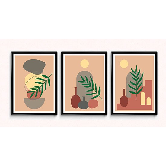 Fabulous Minimalist Abstract Posters Boho Style, 3 Print Set - 23