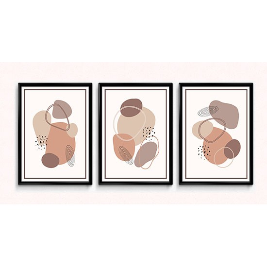 Fabulous Minimalist Abstract Posters Boho Style, 3 Print Set - 26