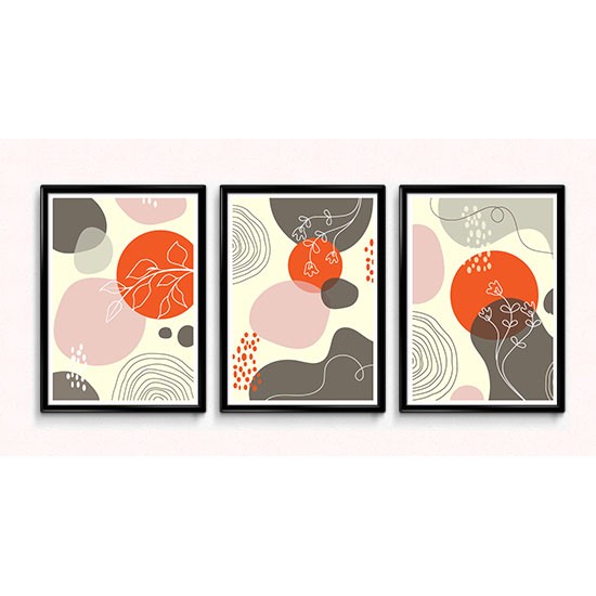 Fabulous Minimalist Abstract Posters Boho Style, 3 Print Set - 32