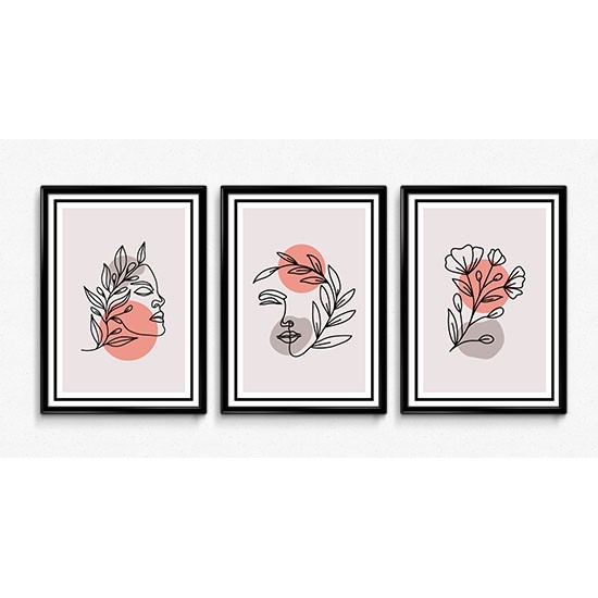 Fabulous Minimalist Abstract Posters Boho Style, 3 Print Set - 34