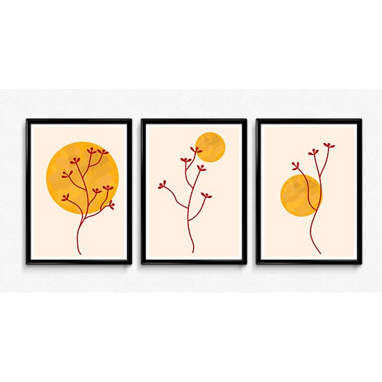 Fabulous Minimalist Abstract Posters Boho Style, 3 Print Set - 35