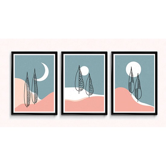 Fabulous Minimalist Abstract Posters Boho Style, 3 Print Set - 4