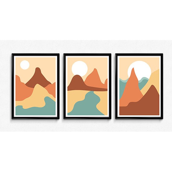 Fabulous Minimalist Abstract Posters Boho Style, 3 Print Set - 52