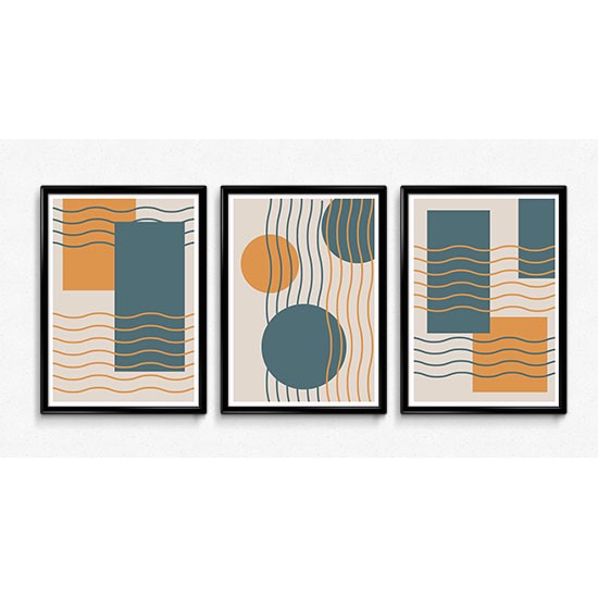 Fabulous Minimalist Abstract Posters Boho Style, 3 Print Set - 53