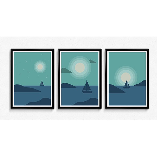 Fabulous Minimalist Abstract Posters Boho Style, 3 Print Set - 54