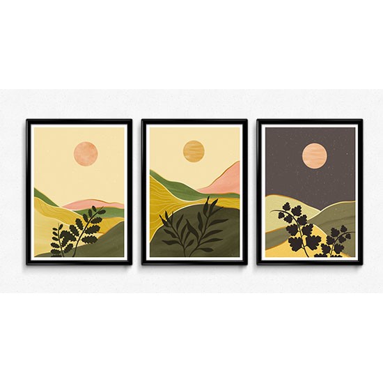 Fabulous Minimalist Abstract Posters Boho Style, 3 Print Set - 55