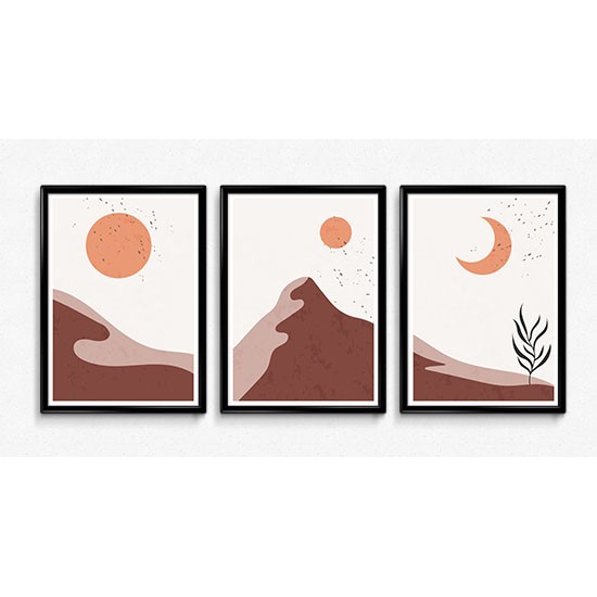 Fabulous Minimalist Abstract Posters Boho Style, 3 Print Set - 57