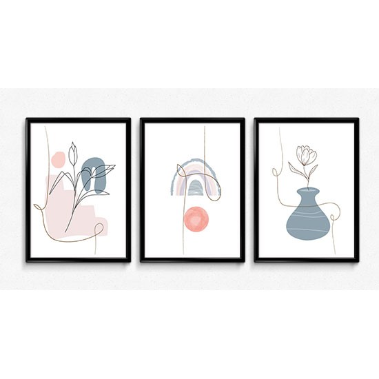 Fabulous Minimalist Abstract Posters Boho Style, 3 Print Set - 58