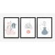 Fabulous Minimalist Abstract Posters Boho Style, 3 Print Set - 58