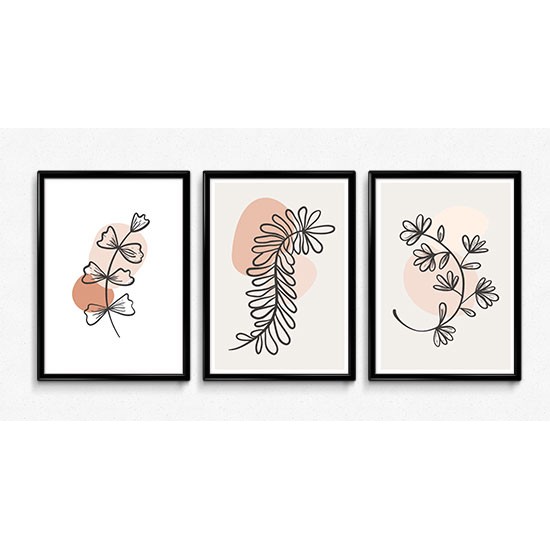 Fabulous Minimalist Abstract Posters Boho Style, 3 Print Set - 62