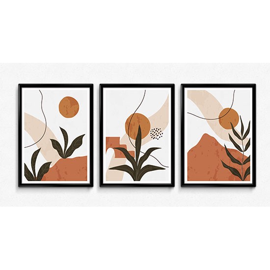 Fabulous Minimalist Abstract Posters Boho Style, 3 Print Set - 63