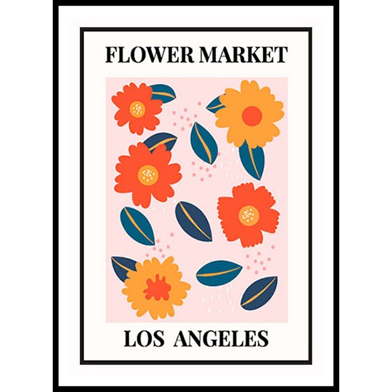 1970 Daisy Flowers Market Abstract Floral Wall Art Poster 1