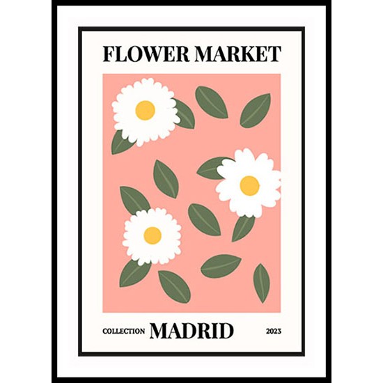 1970 Daisy Flowers Market Abstract Floral Wall Art Poster 10