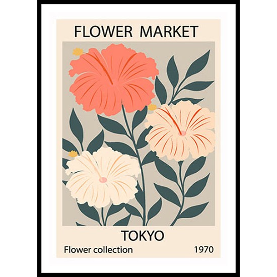 1970 Daisy Flowers Market Abstract Floral Wall Art Poster 13