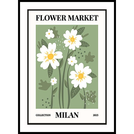 1970 Daisy Flowers Market Abstract Floral Wall Art Poster 5