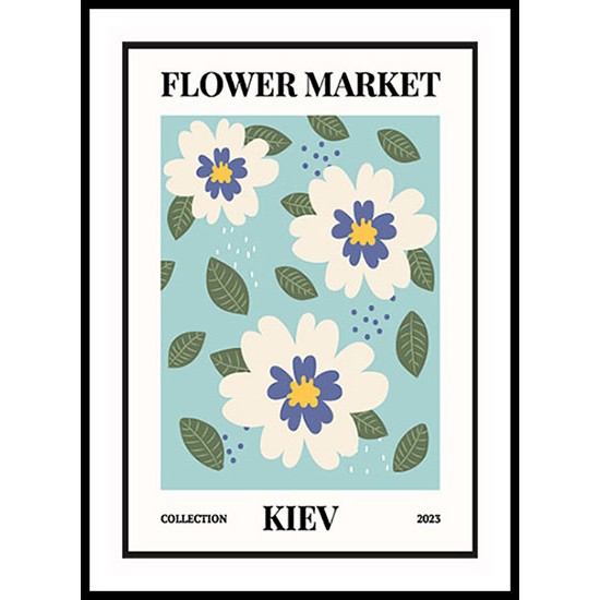 1970 Daisy Flowers Market Abstract Floral Wall Art Poster 9