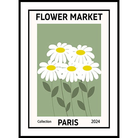 1970 Flowers Market Trendy Botanical Wall Art Poster 1