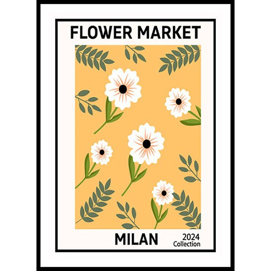 1970 Flowers Market Trendy Botanical Wall Art Poster 3