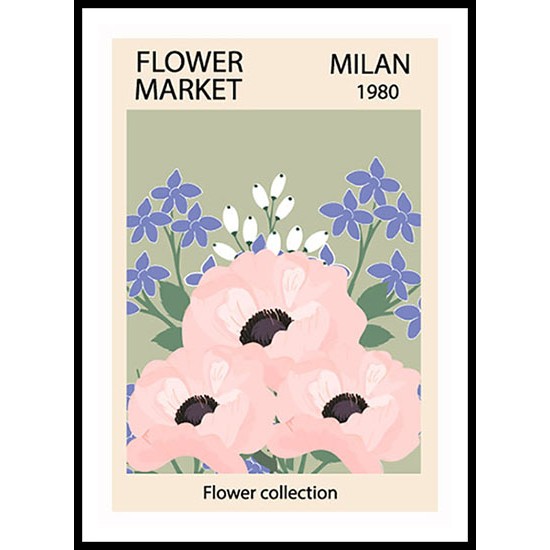 1970 Flowers Market Trendy Botanical Wall Art Poster 5