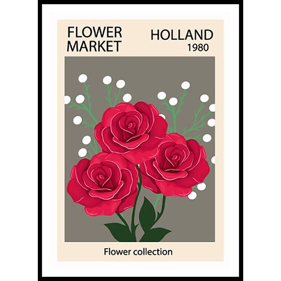 1970 Flowers Market Trendy Botanical Wall Art Poster 6