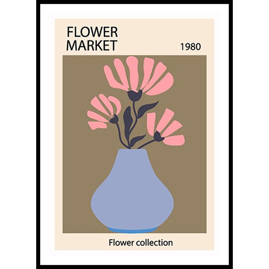 Abstract Flower Market With Flowers And Vase Wall Art Poster 3