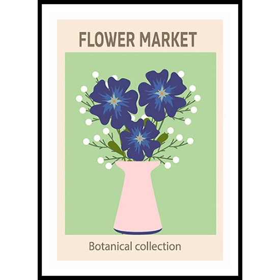 Botanical Poster With Assorted Flowers Wall Art 1