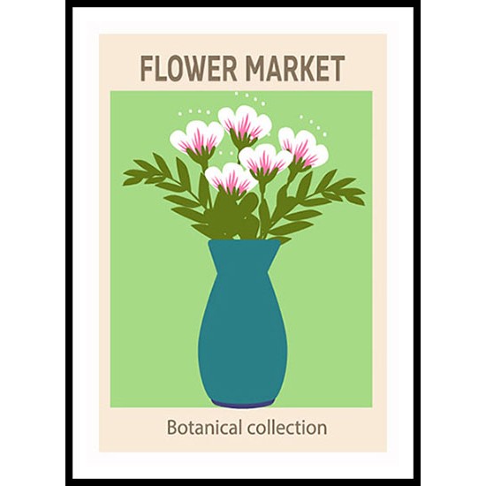 Botanical Poster With Assorted Flowers Wall Art 4