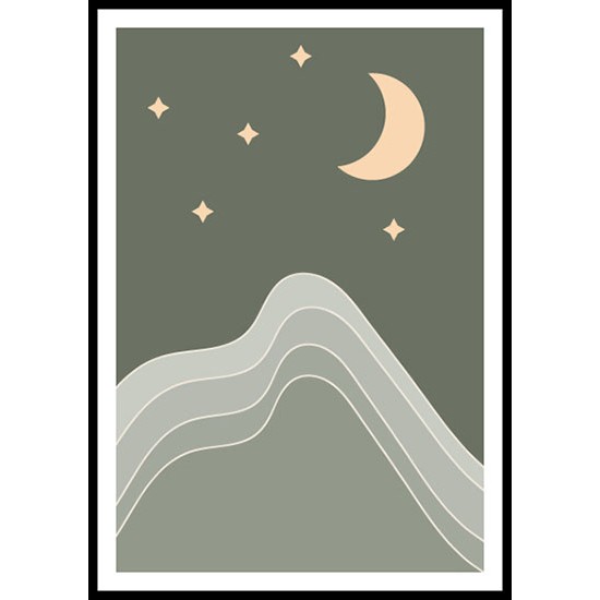 Modern Landscape Posters Sun And Moon 1