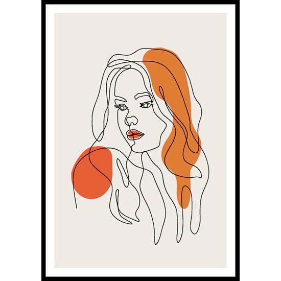 Minimal Women Face Line Art Drawing Wall Art Poster 2