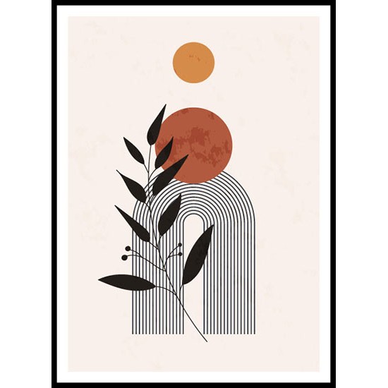 Mid Century Modern Boho Aesthetic Minimalist Shapes Wall Art Poster 1