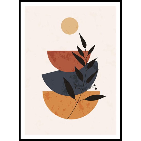 Mid Century Modern Boho Aesthetic Minimalist Shapes Wall Art Poster 2