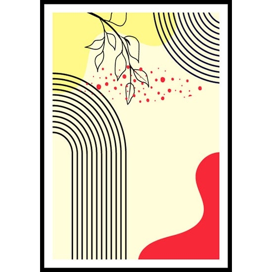 Mid Century Modern Line Art Wall Art Poster 1