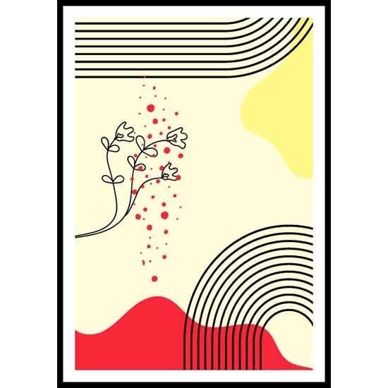 Mid Century Modern Line Art Wall Art Poster 2