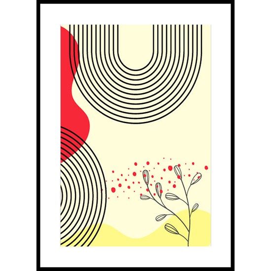 Mid Century Modern Line Art Wall Art Poster 3