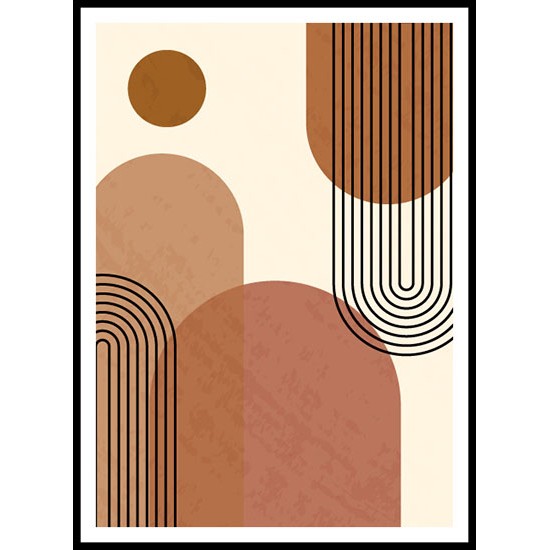 Mid Century Modern Minimalist In Boho Style Wall Art Poster 4