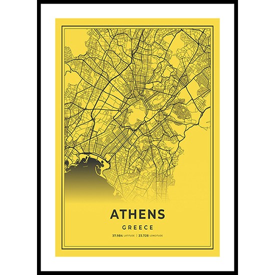 Athens City Map, Greece