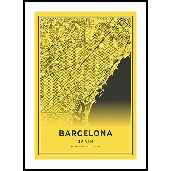 Barcelona City Map, Spain