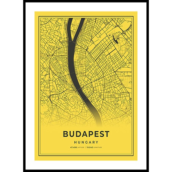 Budapest City Map, Hungary