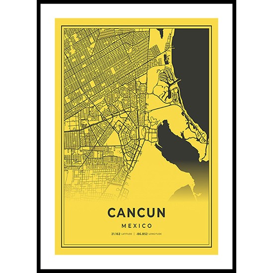 Cancun City Map, Mexico