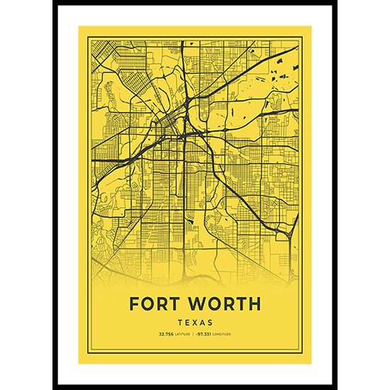 Fort Worth City Map, Texas