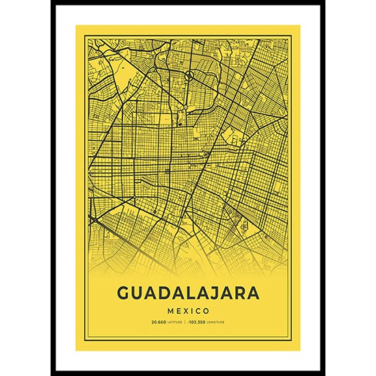 Guadalajara City Map, Mexico