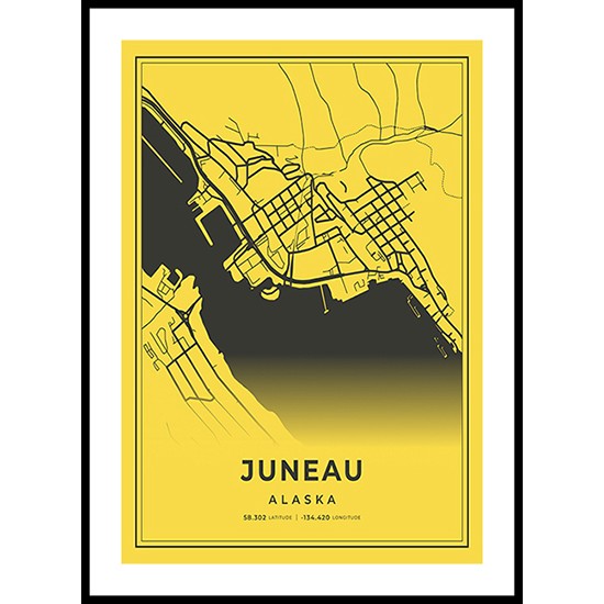 Juneau City Map, Alaska