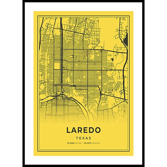 Laredo City Map, Texas