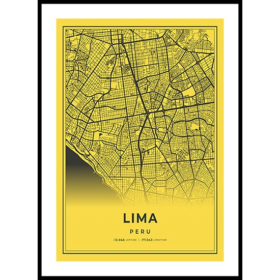 Lima City Map, Peru