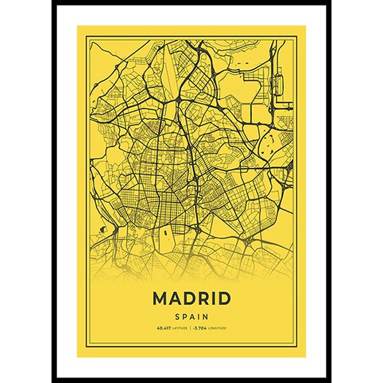 Madrid City Map, Spain