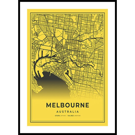 Melbourne City Map, Australia