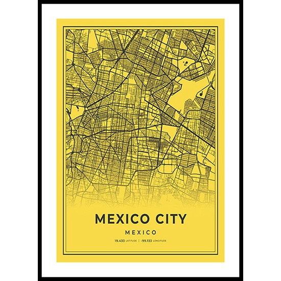 Mexico City City Map, Mexico