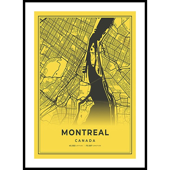 Montreal City Map, Canada