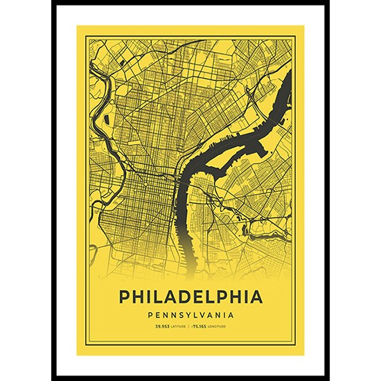 Philadelphia City Map, Pennsylvania