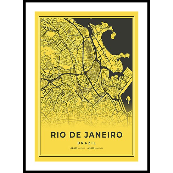 Rio De Janeiro City Map, Brazil